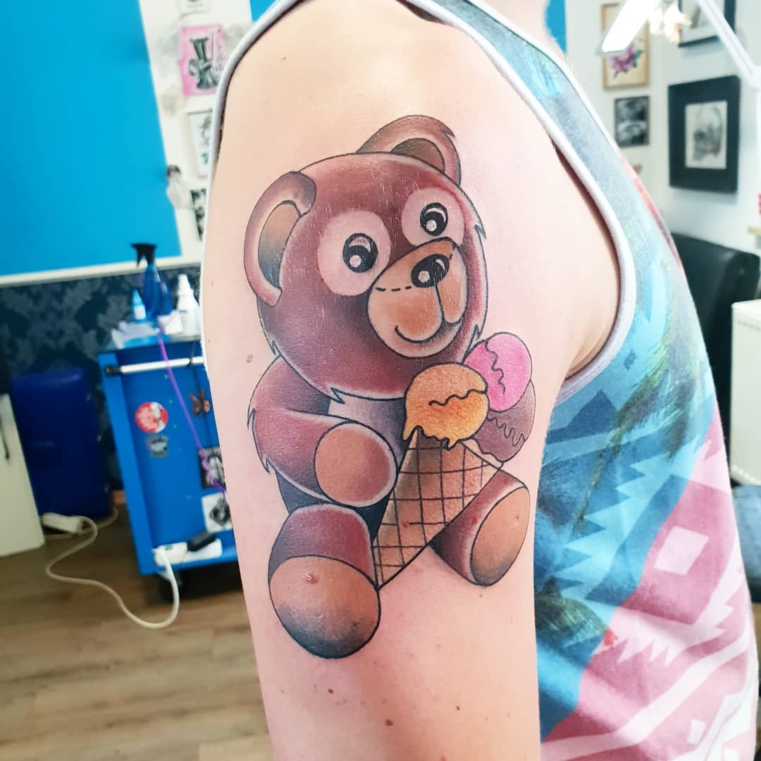New School Teddy Bear Tattoo -dominik_herzna
